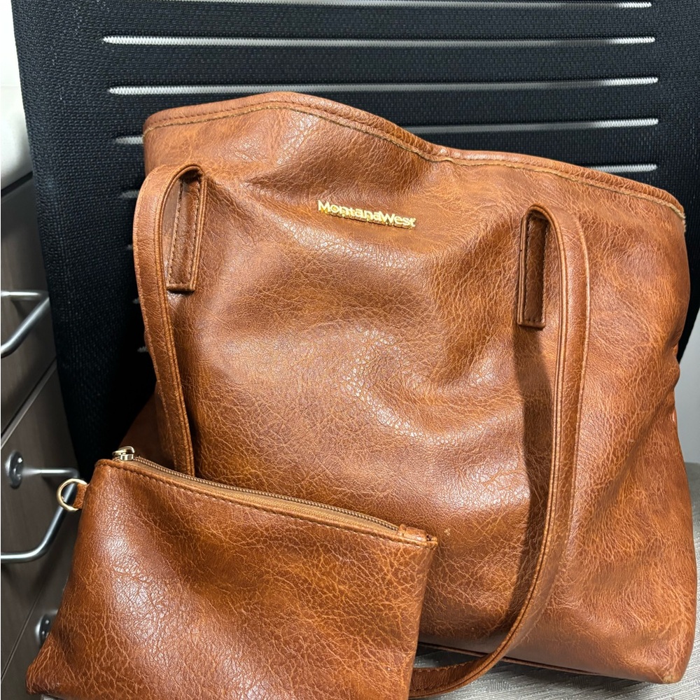 Montana West Co. Women's Brown Tote Bag Set